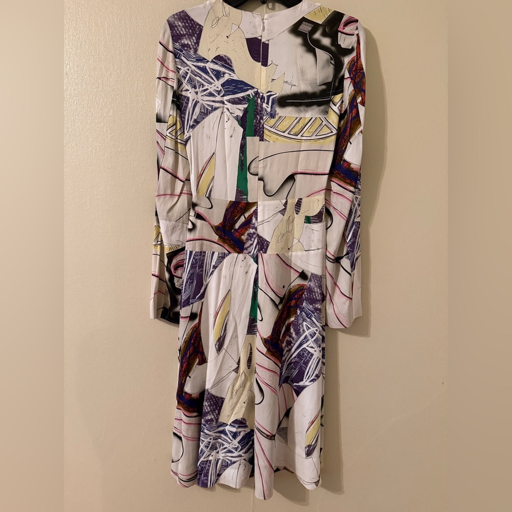 Stella McCartney Ahab Abstract Print Long Sleeve Midi Dress - Picture 4 of 8